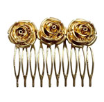 Flamenco Combs Feminine Accessory for your Hair. Golden Flowers Roses 6.612€ #51225PNC005
